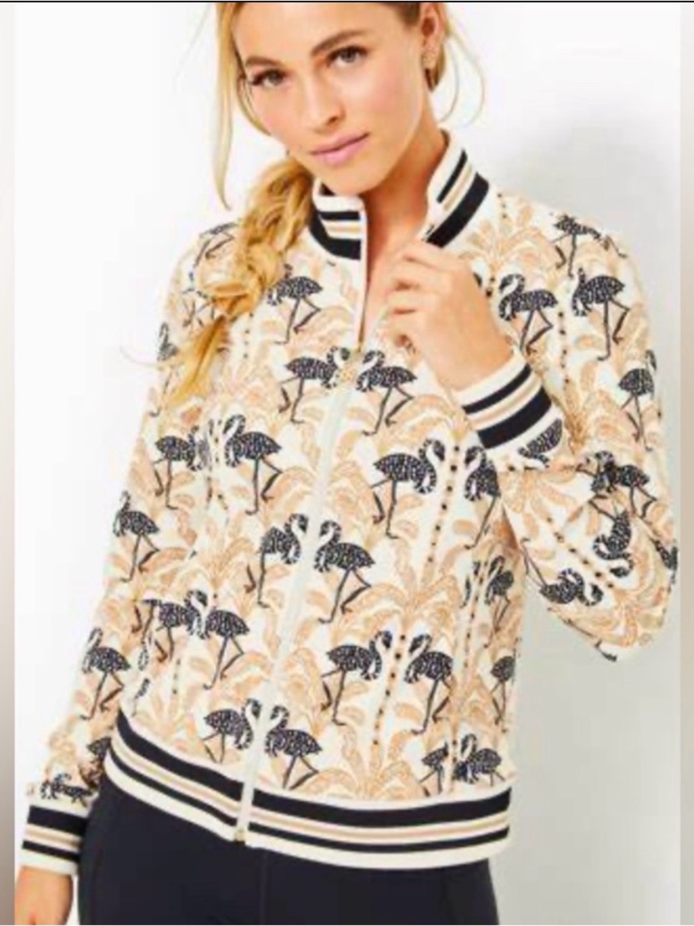 Lilly Pulitzer UPF 50+ Luxletic Regate Jacket Deeper Coconut Lil Stir It Up XS